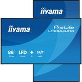 iiyama ProLite LH8664UHS-B3AG 85.6" 4K Ultra HD Public Display Zwart (mat), HDMI, USB-C, Audio, WiFI 5, LAN, Android 14