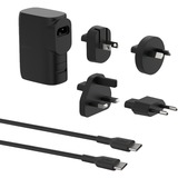 Belkin BoostCharge hybride wandlader 25 W + 5.000 mAh-powerbank oplader Zwart, Incl. reisadapterset