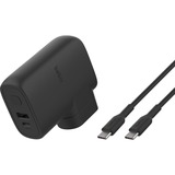 Belkin BoostCharge hybride wandlader 25 W + 5.000 mAh-powerbank oplader Zwart, Incl. reisadapterset