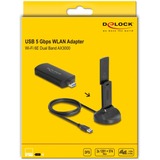 DeLOCK Wi-Fi 6E Dual Band WLAN USB Adapter AX3000 wlan adapter Zwart