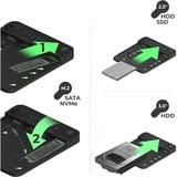 ICY BOX IB-2913MCL-C31 CloneStation dockingstation Zwart, M.2 NVMe en SATA naar M.2 NVMe dual bay