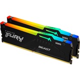 Kingston FURY 16 GB DDR5-6000 Kit werkgeheugen Zwart, KF560C30BBEAK2-16, Fury Beast RGB, XMP, EXPO