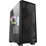 Sharkoon VS8 RGB Black midi tower behuizing Zwart | 2x USB-A | 1x USB-C | RGB | Tempered Glass
