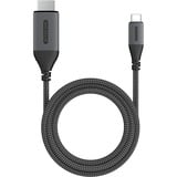 Sitecom USB-C naar HDMI 2.0 kabel Zwart/grijs, 1,8 meter