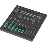 Wera 9712 Schuimrubberen inzetstuk met TORX HF-schroevendraaiers Set 1, 14‑delig Zwart/grijs, in schuiminzet voor werkplaatswagen