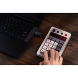 8BitDo Retro 18 Mechanical Numpad - N Edition Grijs/rood, Kaih Box White switch V2, Dye-sub PST keycaps, USB / 2,4 GHz / Bluetooth