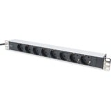 Digitus 8-voudige stekkerdoos DN-95401 stekkerdoos Zwart/aluminium
