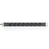 Digitus DN-95401 8-voudige stekkerdoos Zwart/aluminium, 8x stekker