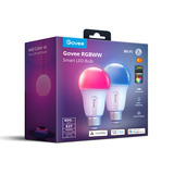 Govee RGBWW Smart LED Bulb E27 (800lm) (2-pack) led-lamp 2 stuks, Bluetooth, WiFi 2.4GHz