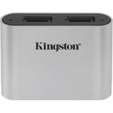 Kingston Workflow microSD reader kaartlezer Hoogglans grijs, USB-C 3.2 (5 Gbit/s)