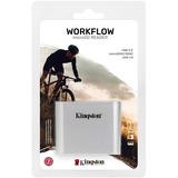 Kingston Workflow microSD reader kaartlezer Hoogglans grijs, USB-C 3.2 (5 Gbit/s)