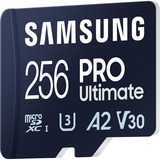 SAMSUNG PRO Ultimate 256 GB microSDXC geheugenkaart Blauw, UHS-I U3, Class 3, V30, Incl. kaartlezer