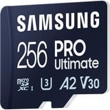 Samsung PRO Ultimate 256 GB microSDXC geheugenkaart Blauw, UHS-I U3, Class 3, V30, Incl. kaartlezer