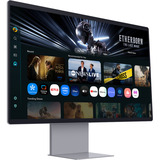 Samsung Smart Monitor M9 M90SF 32" 4K Ultra HD Zilver, 1x DisplayPort, 1x HDMI, 1x USB-C, 2x USB-A, 165 Hz, Wi-Fi 5, BT, Webcam