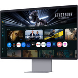 Samsung Smart Monitor M9 M90SF 32" 4K Ultra HD Zilver, 1x DisplayPort, 1x HDMI, 1x USB-C, 2x USB-A, 165 Hz, Wi-Fi 5, BT, Webcam