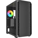 Sharkoon AK2 RGB midi tower behuizing Zwart | 2x USB-A | 1x USB-C | RGB | Tempered Glass