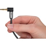 goobay Plus 3,5 mm stereo jack naar 3,5 mm stereo jack 90° kabel Zwart/zilver, 1 meter