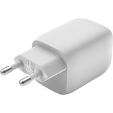 Belkin BoostCharge Pro 2-poorts USB-C GaN-wandlader met PPS, 65 W + USB-C/USB-C-kabel Wit