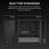 Corsair FRAME 4000D RS midi tower behuizing Zwart | 2x USB-A | 1x USB-C | Tempered Glass