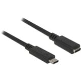 DeLOCK SuperSpeed USB-C 3.1 Gen1 Male > Female verlengkabel Zwart, 2 meter