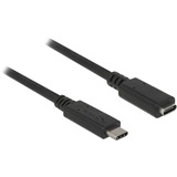 DeLOCK SuperSpeed USB-C (male) naar USB-C (female) verlengkabel Zwart, 2 meter