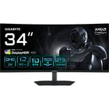 GIGABYTE G34WQCP (2.0) 34" Curved UltraWide gaming monitor Zwart, 2x HDMI, 2x DisplayPort