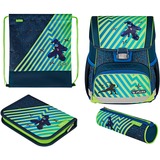 Herlitz Loop Plus Funky Ninja set schooltas Groen/donkerblauw, inclusief sporttas en 2 etuis