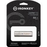 Kingston IronKey Locker+ 50 32 GB usb-stick aluminium, USB-A 3.2 Gen 1 (5 Gbit/s)