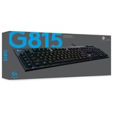 Logitech G815 LIGHTSYNC RGB Mechanical Gaming Keyboard Zwart, US-International, GL Tactile, RGB leds