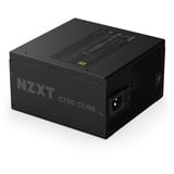 NZXT C750 Gold Core, 750 Watt voeding  Zwart, 1x 12VHPWR, 2x PCIe, kabelmanagement