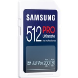 SAMSUNG PRO Ultimate 512 GB SDXC geheugenkaart Wit/blauw, UHS-I U3, Class 3, V30, Incl. kaartlezer