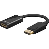 goobay DisplayPort - HDMI adapter kabel 1.2 Zwart, 10 cm