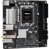 ASRock B760M-ITX/D4 WiFi socket 1700 moederbord Zwart/zilver, RAID, Gb-LAN, Wi-Fi, BT, Sound, Mini-ITX