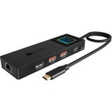 ICY BOX IB-DK4038-LCD dockingstation Antraciet, HDMI, USB-A, USB-C, RJ-45