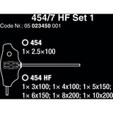 Wera 454/7 HF Set 1 Stiftsleutelset T-greep Hex-Plus Zwart/groen, met vasthoudfunctie