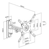goobay TV Wall Mount Caravan FULLMOTION (M), 13 to 43 inch wandmontage  Zilver