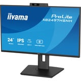 iiyama ProLite XB2497HSNH-B1 23.8" monitor Zwart, HDMI, DisplayPort, LAN, Audio, USB-C, Webcam