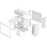 Fractal Design Meshify 3 XL Ambience Pro RGB big tower behuizing Wit | 2x USB-A | 1x USB-C | RGB | Tempered Glass