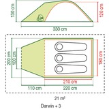 Coleman Darwin 3 Plus tent Donkergroen