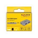 DeLOCK Dual HDMI Adapter Grijs