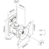 Digitus Universele wandmontage met draaifunctie Zwart