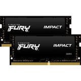 Kingston FURY Impact 64 GB DDR4-3200 (2x 32 GB) laptopgeheugen Zwart, KF432S20IBK2/64, SO-DIMM, XMP 2.0
