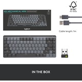 Logitech MX Mechanical Mini, toetsenbord Zwart/grijs, US lay-out, GL Tactile, Bluetooth Low Energy