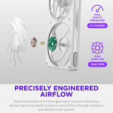 NZXT F120 RGB case fan Wit, 120 x 120 x 25 mm, PWM