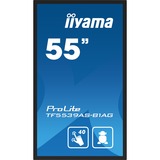 iiyama ProLite TF5539AS-B1AG 54.6" 4K Ultra HD Public Display Zwart, 2x HDMI, DisplayPort, 2x USB-A, USB-B, RJ-45