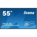 iiyama Prolite LH5542UHS-B3 55" 4K Ultra HD Public Display Zwart, 4K UHD, VGA, 3x HDMI, DisplayPort, Audio, Android