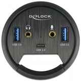 DeLOCK 3-poorts USB-hub 1x Typ-C + 2x Typ-A + HD-Audio 