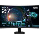 GIGABYTE GS27QCA 27" curved gaming monitor Zwart, HDMI, DisplayPort, 180 Hz