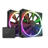 NZXT F140 RGB Twin Pack 140x140x26 case fan Zwart, 2 stuks, Incl. RGB & Fan Controller