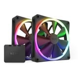 NZXT F140 RGB Twin Pack 140x140x26 case fan Zwart, 2 stuks, Incl. RGB & Fan Controller